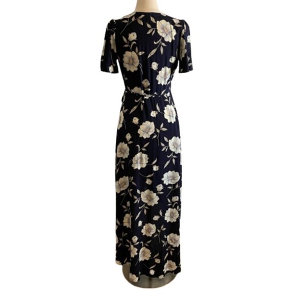Lulus V- Neck Floral Wrap Maxi Dress Size Small - Picture 6 of 7